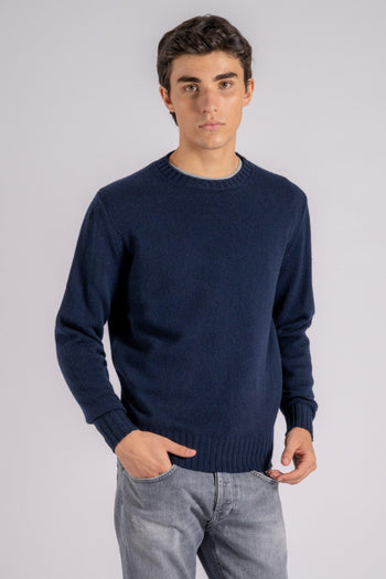 Maglia Girocollo Lana/Cashmere Blu - 4