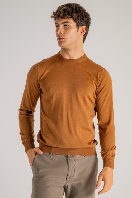 Maglia Girocollo Royal Merino Marrone Uomo