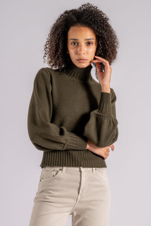 Mock Turtle Neck Sweater Cashmere Verde - 2