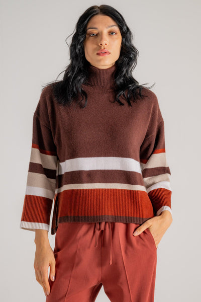 Turtle Neck Sweather Multicolor Donna