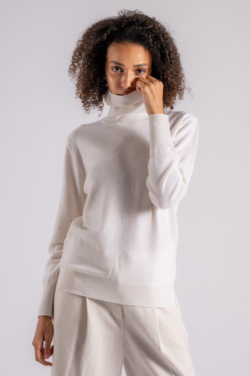 Turtle Neck Sweater Cashmere Bianco - 2