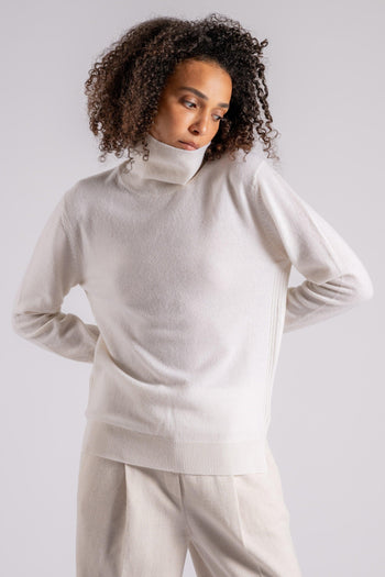 Turtle Neck Sweater Cashmere Bianco - 3