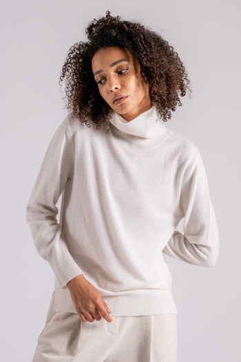 Turtle Neck Sweater Cashmere Bianco - 4