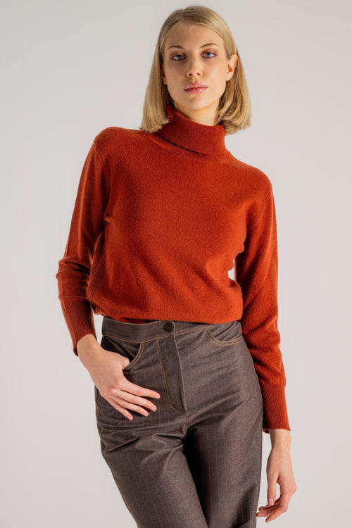 Turtle Neck Sweather Arancione Donna - 2