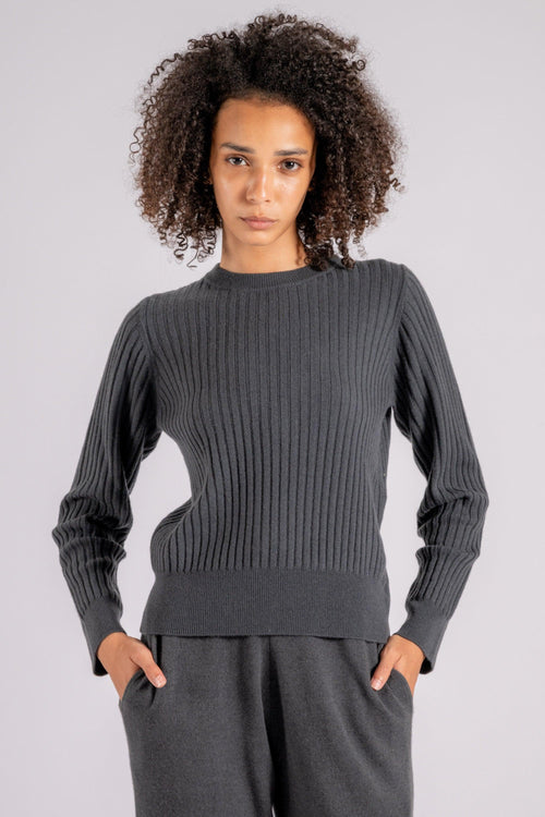 Maglione Girocollo Lana/Cashmere Grigio