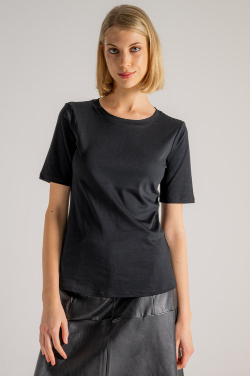 Round Neck T-shirt Nero Donna