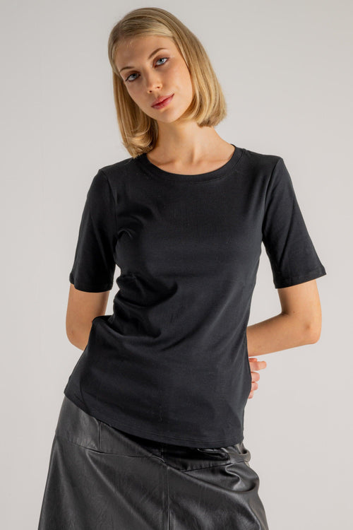 Round Neck T-shirt Nero Donna - 2