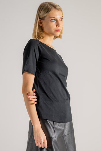 Round Neck T-shirt Nero Donna - 3