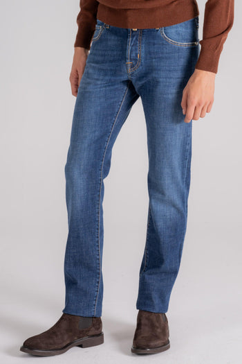 Jeans Nick in Cotone/Elastam Blu - 3