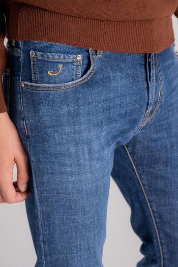 Jeans Nick in Cotone/Elastam Blu - 5