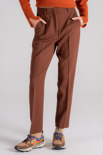 Pantalone Lana Vergine/Elastam Marrone - 3