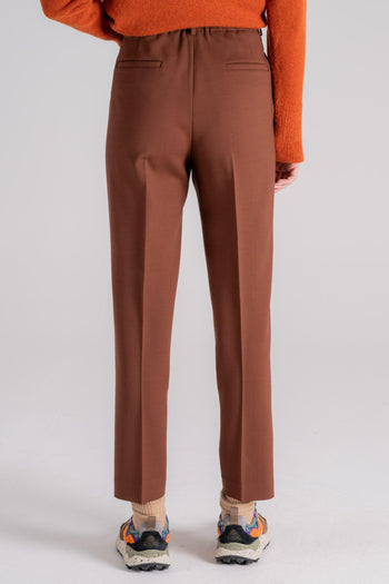 Pantalone Lana Vergine/Elastam Marrone - 5