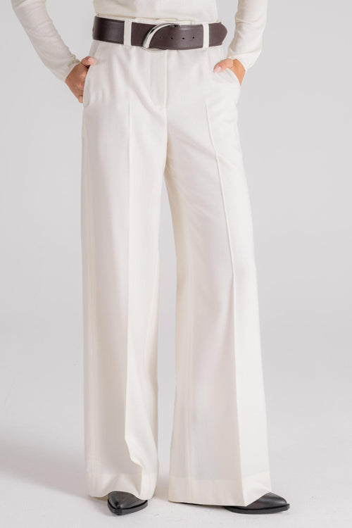 Pantalone 100% Lana Vergine Bianco - 2