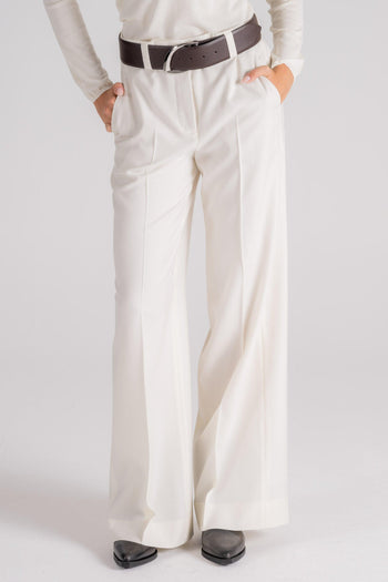 Pantalone 100% Lana Vergine Bianco - 3