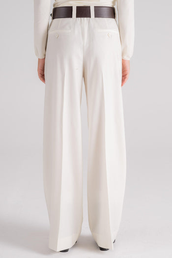 Pantalone 100% Lana Vergine Bianco - 5