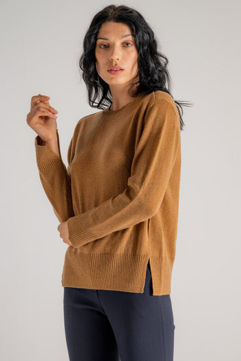 Maglia Giocollo Beige Donna - 3