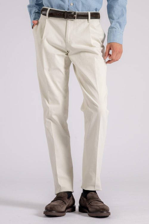 Pantalone beige in Cotone/Elastam