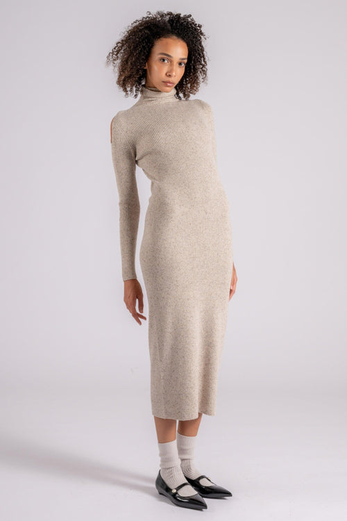 D. Exterior Abito Tweed Lana/Seta/Viscosa/Poliammide/Cashmere Beige