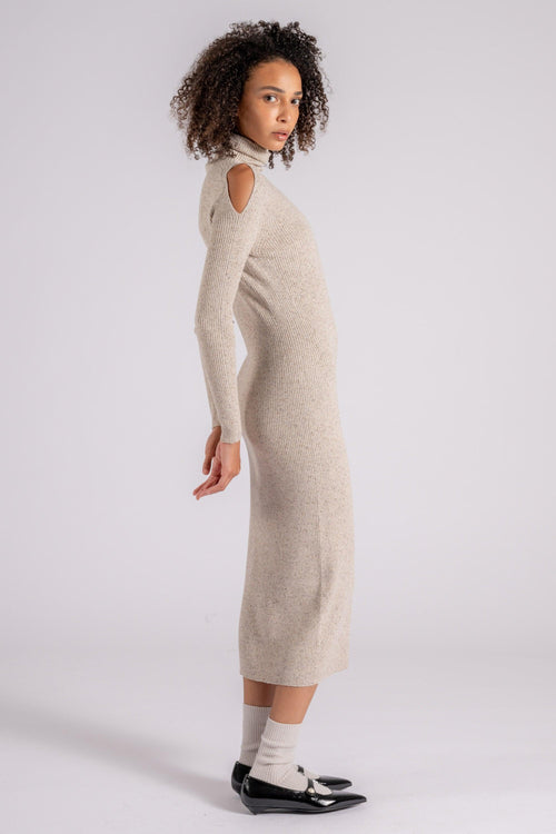 D. Exterior Abito Tweed Lana/Seta/Viscosa/Poliammide/Cashmere Beige - 2