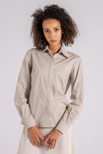 Camicia Popeline Basic Cotone/Poliammidica/Elastam beige - 3