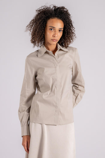 Camicia Popeline Basic Cotone/Poliammidica/Elastam beige - 4