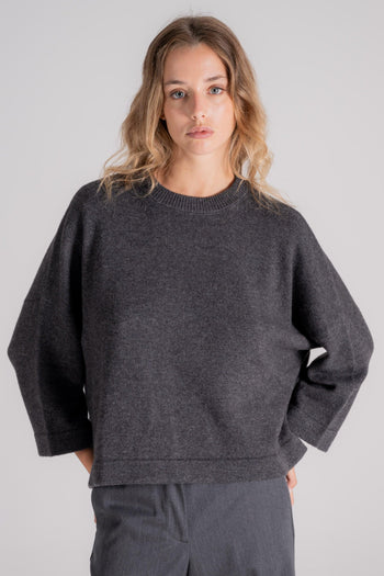 Maglia Cashmere/Poliammide Grigio - 3