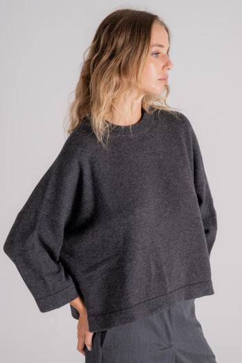 Maglia Cashmere/Poliammide Grigio - 5