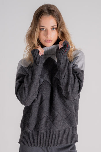 Maglia 50% Cashmere/50% Poliammide Grigio - 3