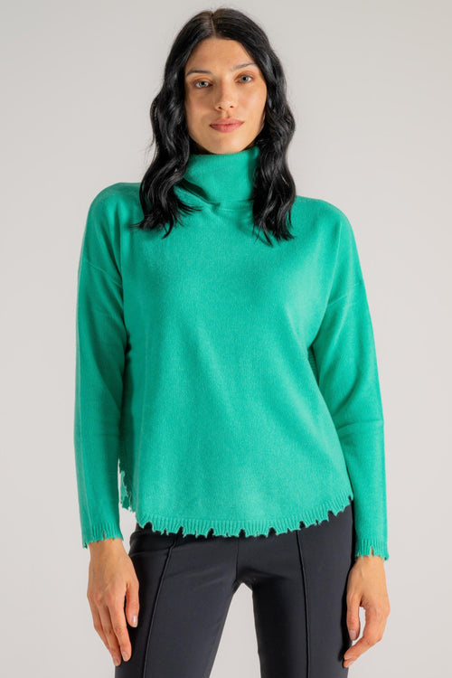 Maglia Dolcevita Verde Donna