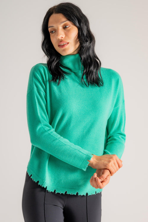 Maglia Dolcevita Verde Donna - 2