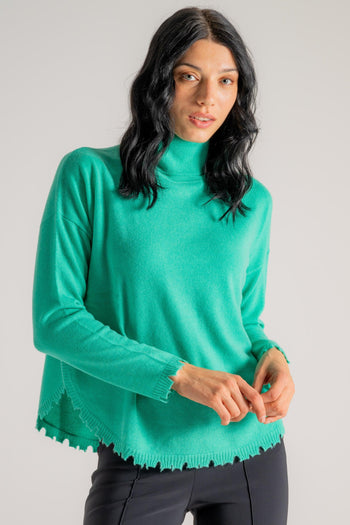 Maglia Dolcevita Verde Donna - 4