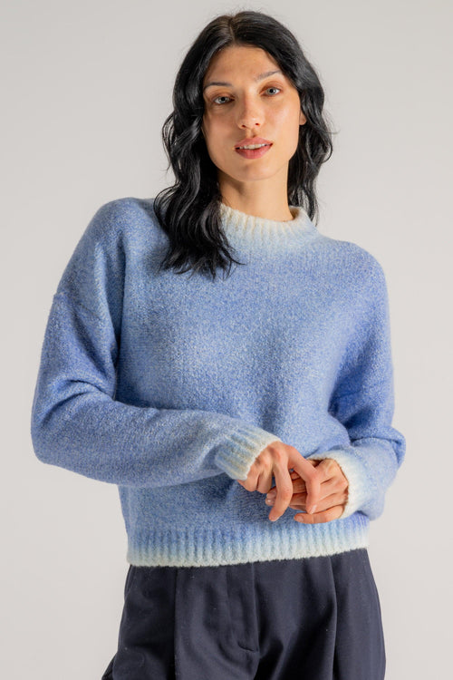 Maglia Girocollo Azzurro Donna - 2