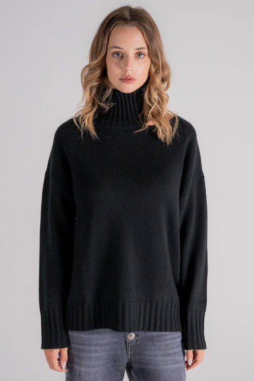 Maglia Collo Alto Cashmere Nero