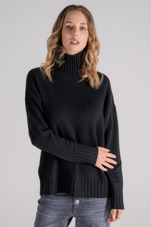 Maglia Collo Alto Cashmere Nero - 2