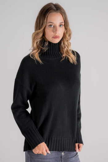 Maglia Collo Alto Cashmere Nero - 3