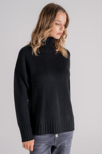 Maglia Collo Alto Cashmere Nero - 4