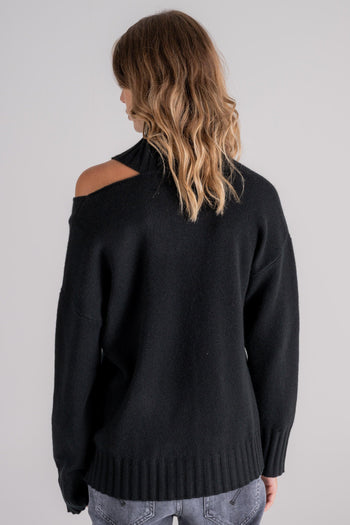 Maglia Collo Alto Cashmere Nero - 5