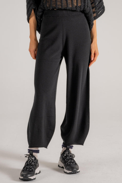 Pantalone Infeltrito Nero Donna