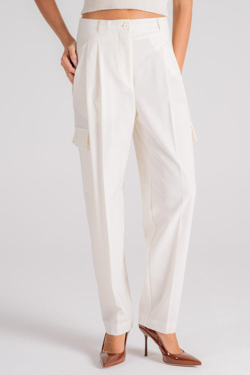 Semi-Couture Pantalone Giusy Poliestere/Lana/Elastan Beige