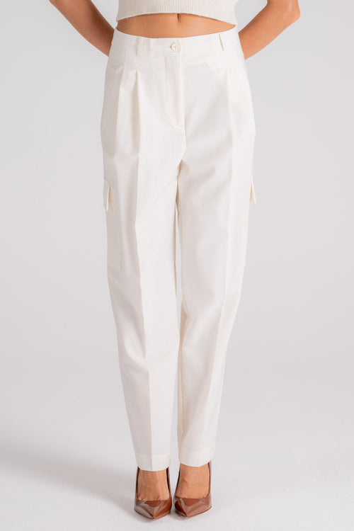 Semi-Couture Pantalone Giusy Poliestere/Lana/Elastan Beige - 2