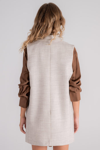 Semi-Couture Gilet Elettra 100% Lana Vergine Beige - 4