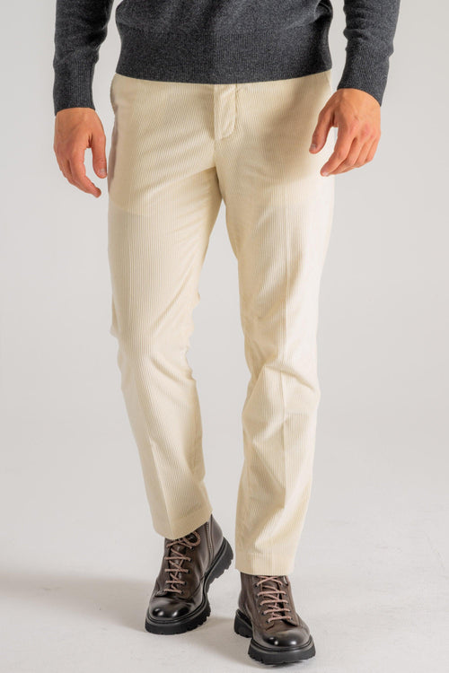 Pantalone New Chino Velluto Beige Uomo