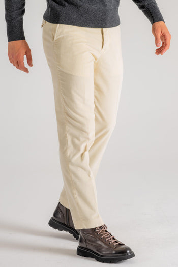 Pantalone New Chino Velluto Beige Uomo - 3