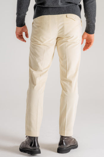 Pantalone New Chino Velluto Beige Uomo - 4