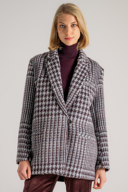 Alpaca Chic Macro Check Jacket Donna