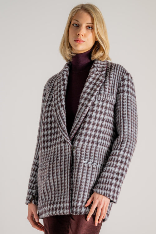 Alpaca Chic Macro Check Jacket Donna - 2