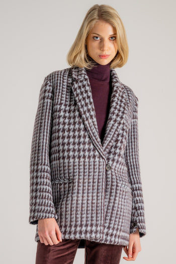 Alpaca Chic Macro Check Jacket Donna - 3