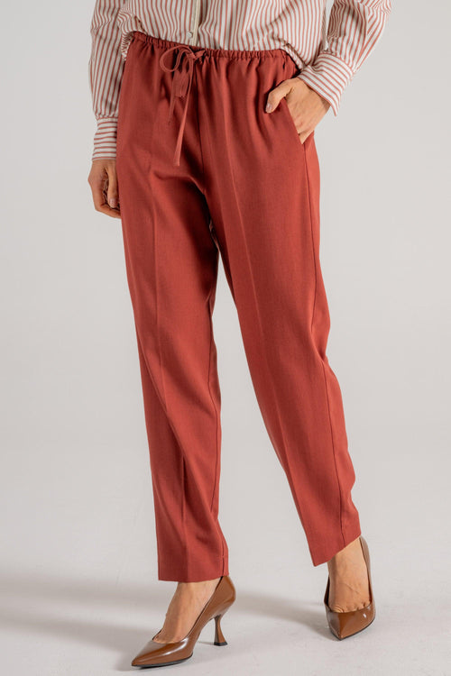 Viscose Wool Twill Elasticated Pants Donna - 2