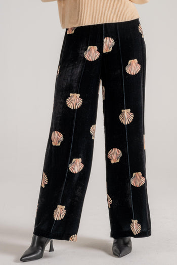 Mother Of Pearl Print Velvet Pants Nero Donna - 3