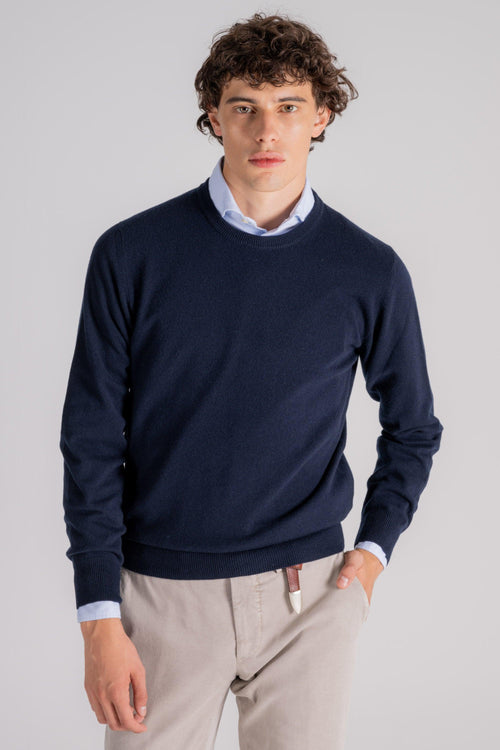 Mauro Girocollo Lana/Cashmere Blu